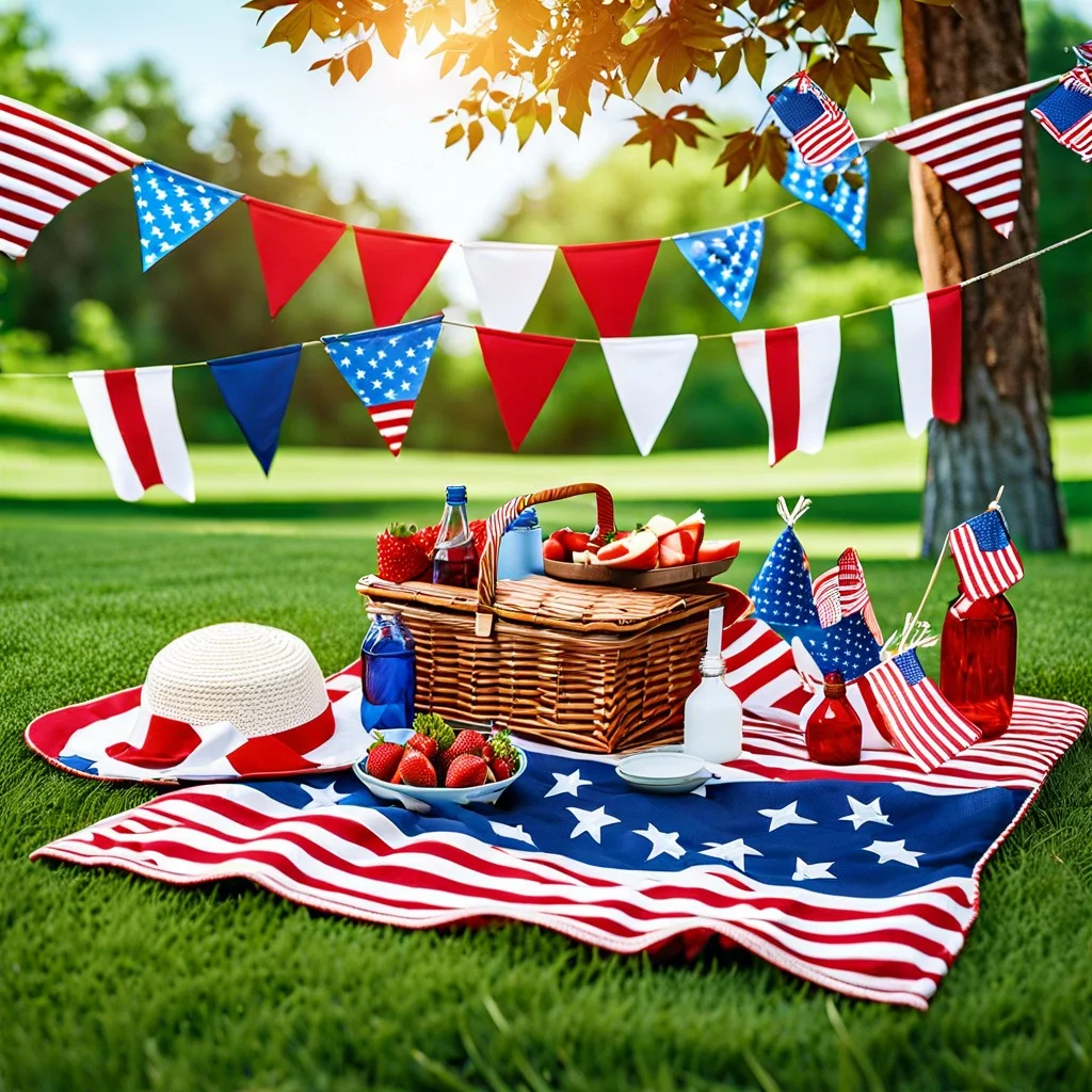 flag themed picnic blankets