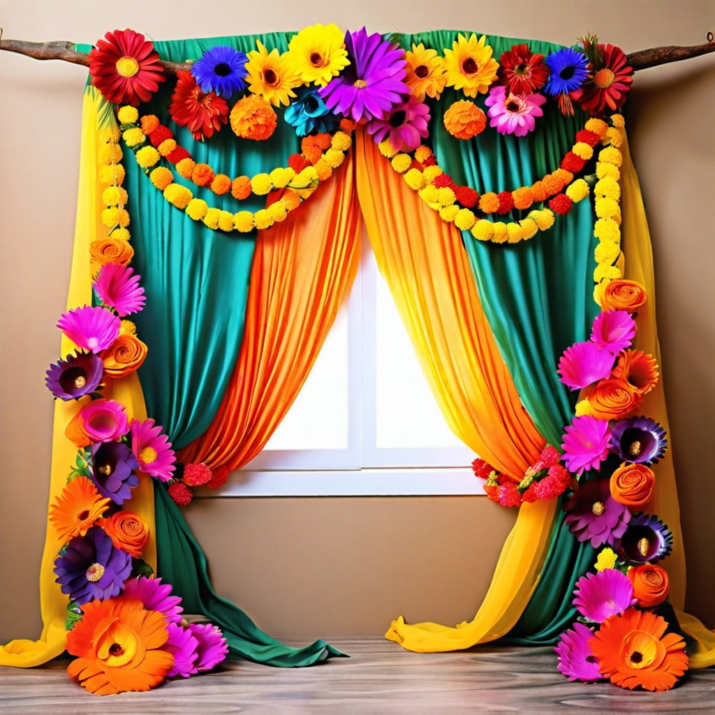 floral garland curtains