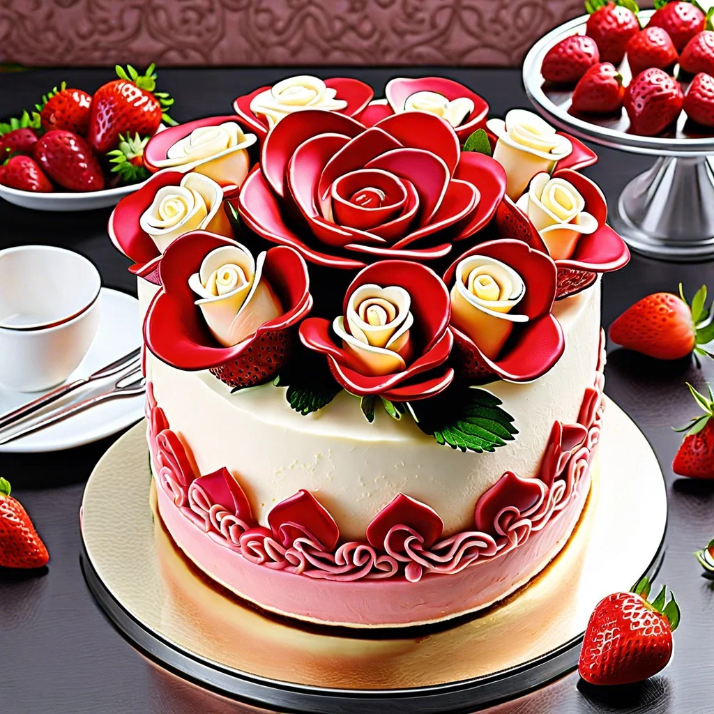 fresh strawberry roses