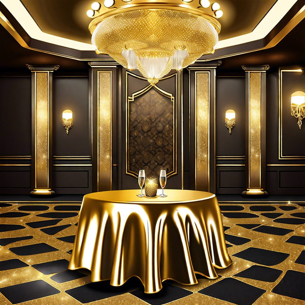glittering gold tablecloths