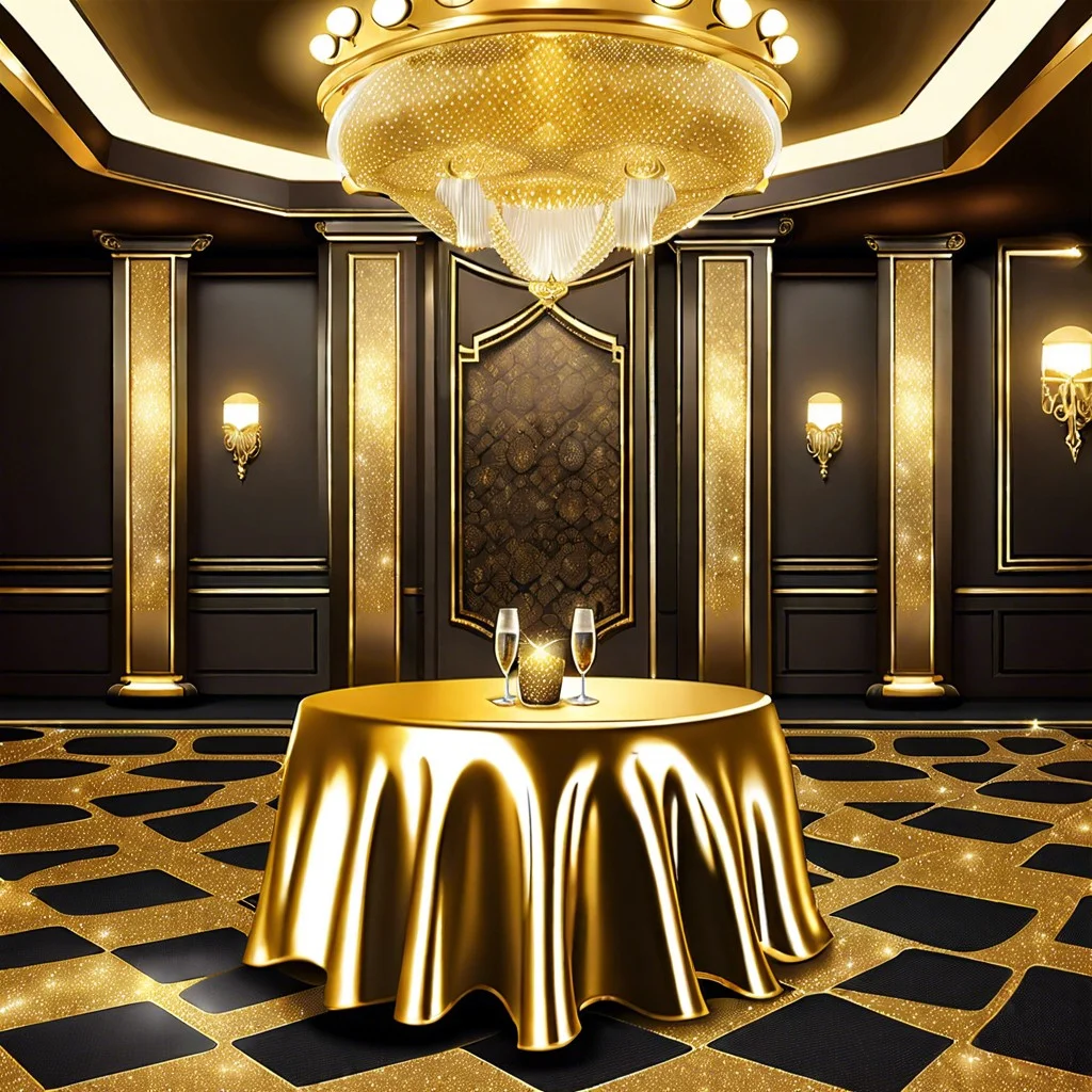 glittering gold tablecloths