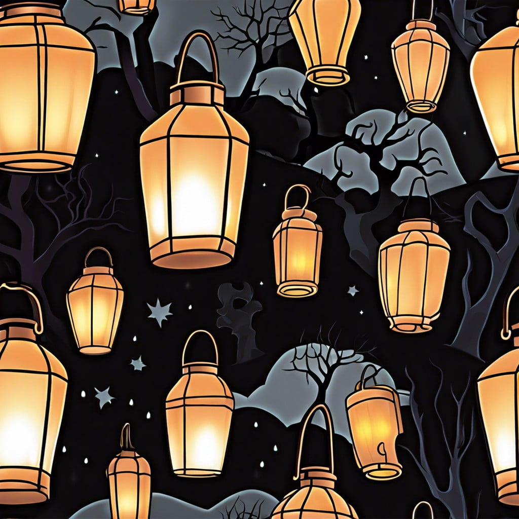 glowing ghost lanterns