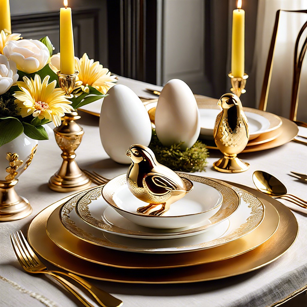 gold accented tableware