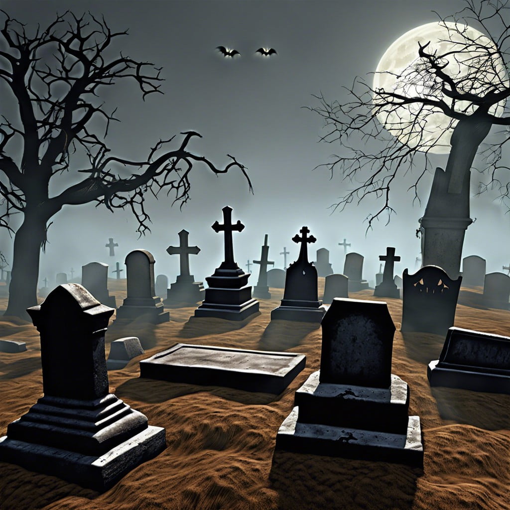 graveyard tombstones