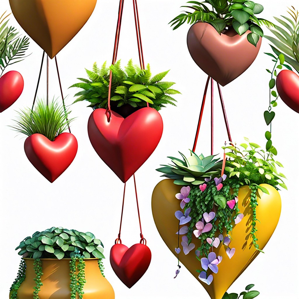 hanging heart planters