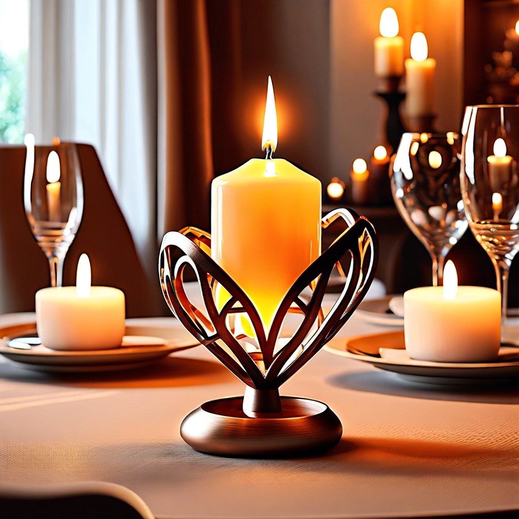 heart shaped candle holders