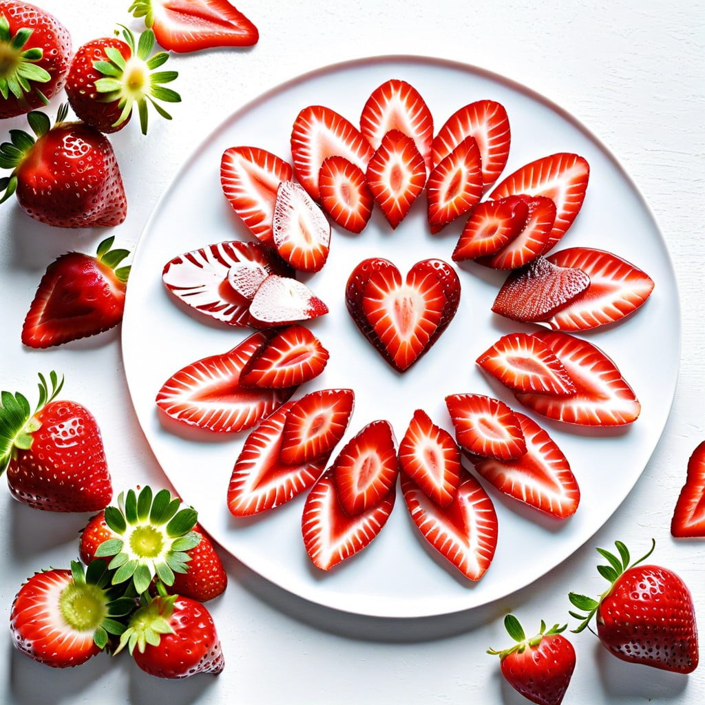 heart shaped strawberry slices
