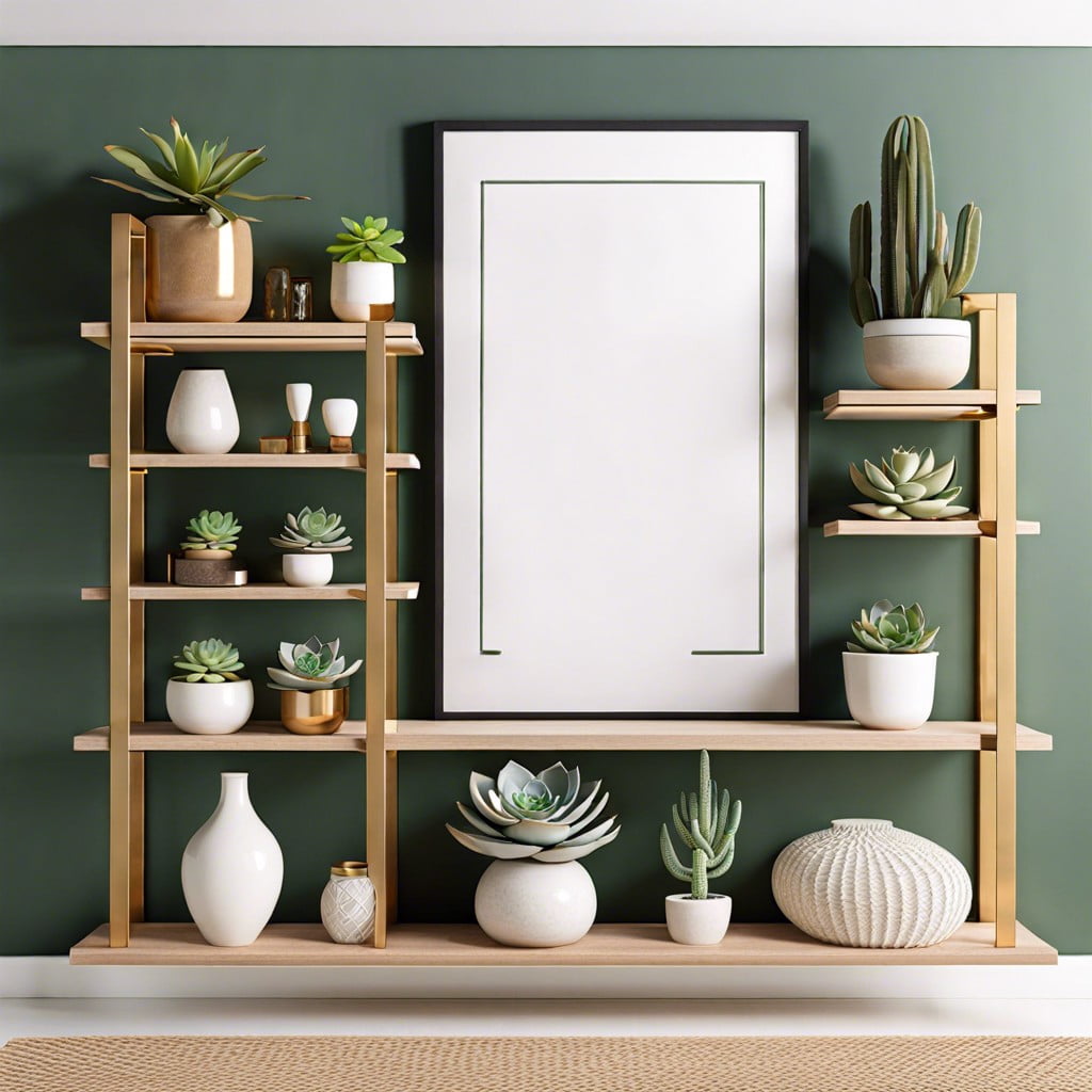 incorporating floating shelves with decorative items