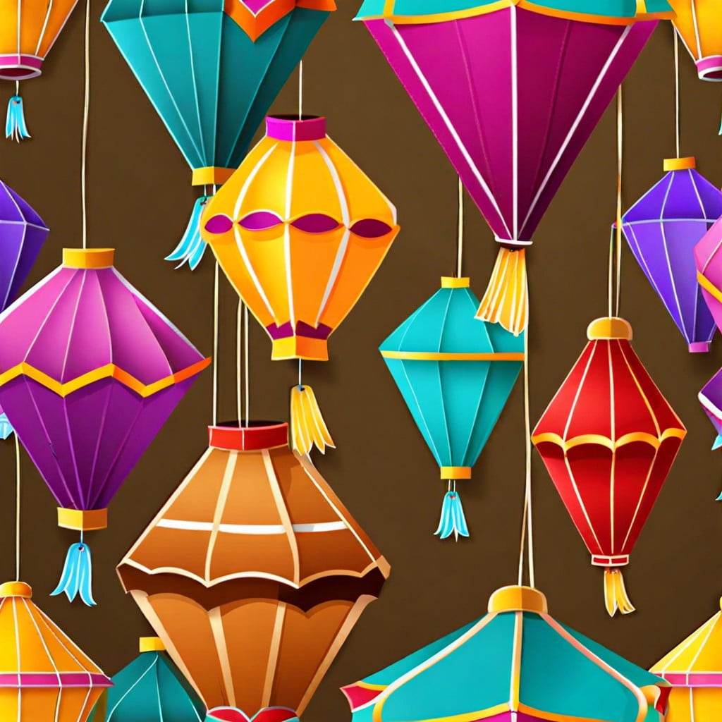 kite shaped paper lanterns