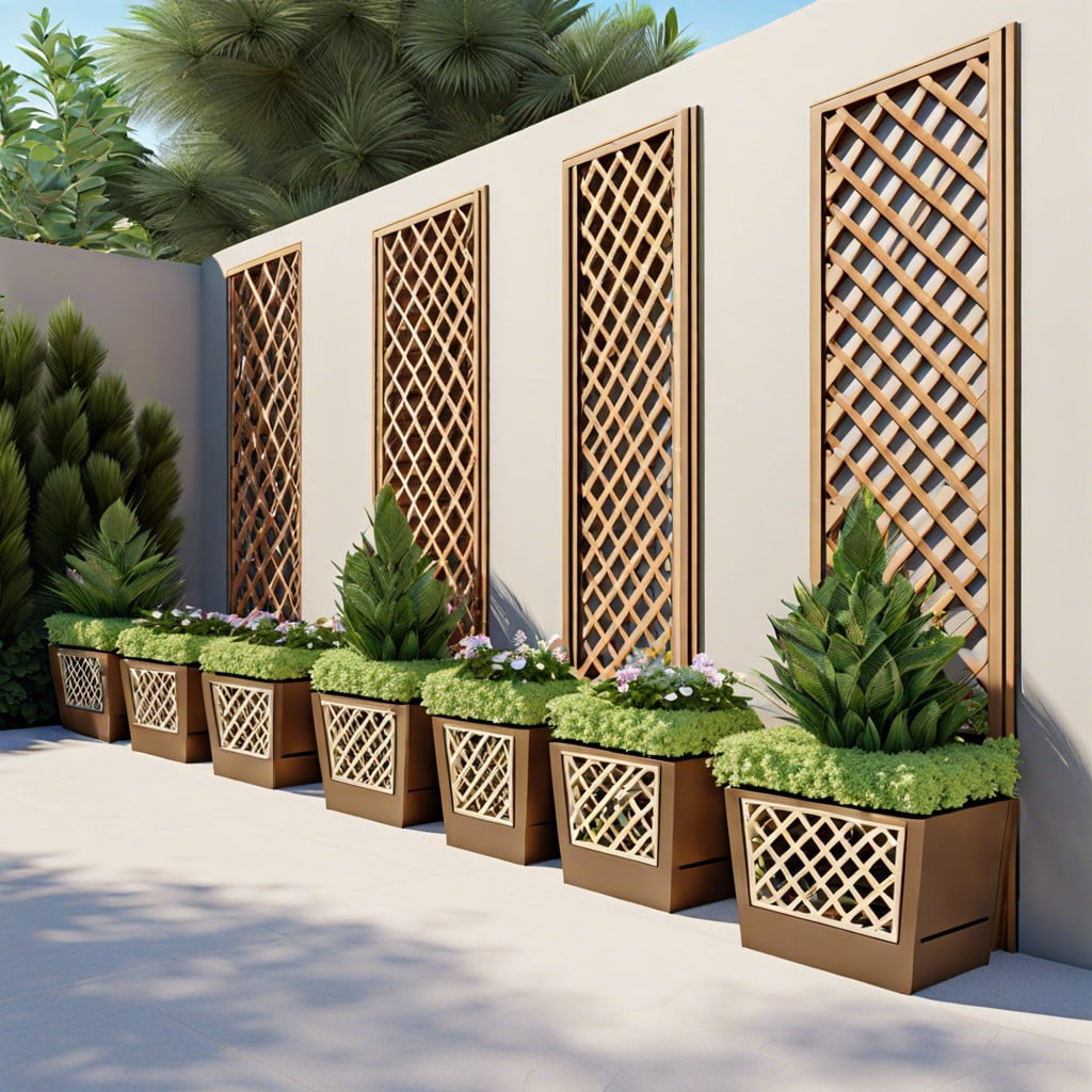 lattice with built in planter boxes