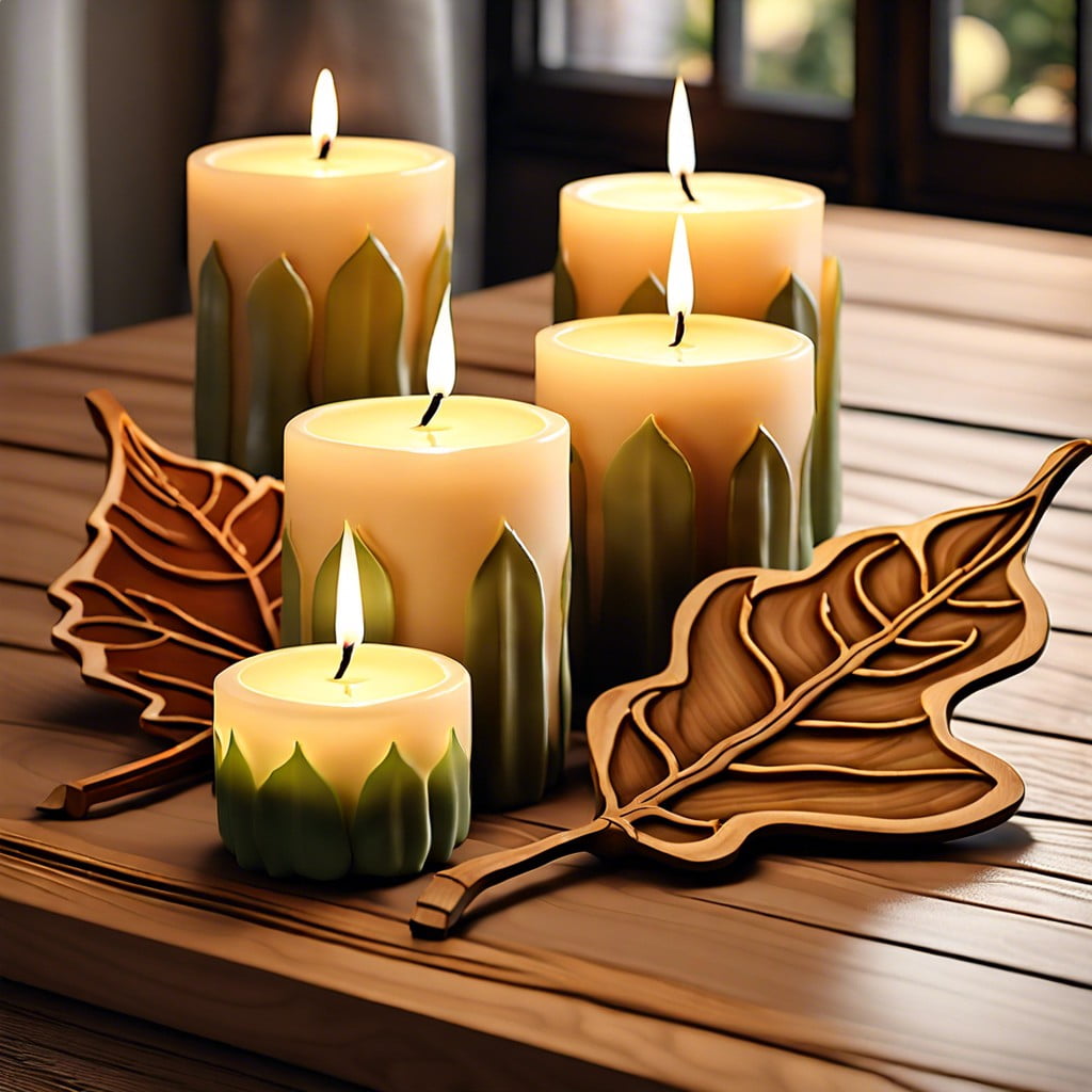 leaf shaped candles