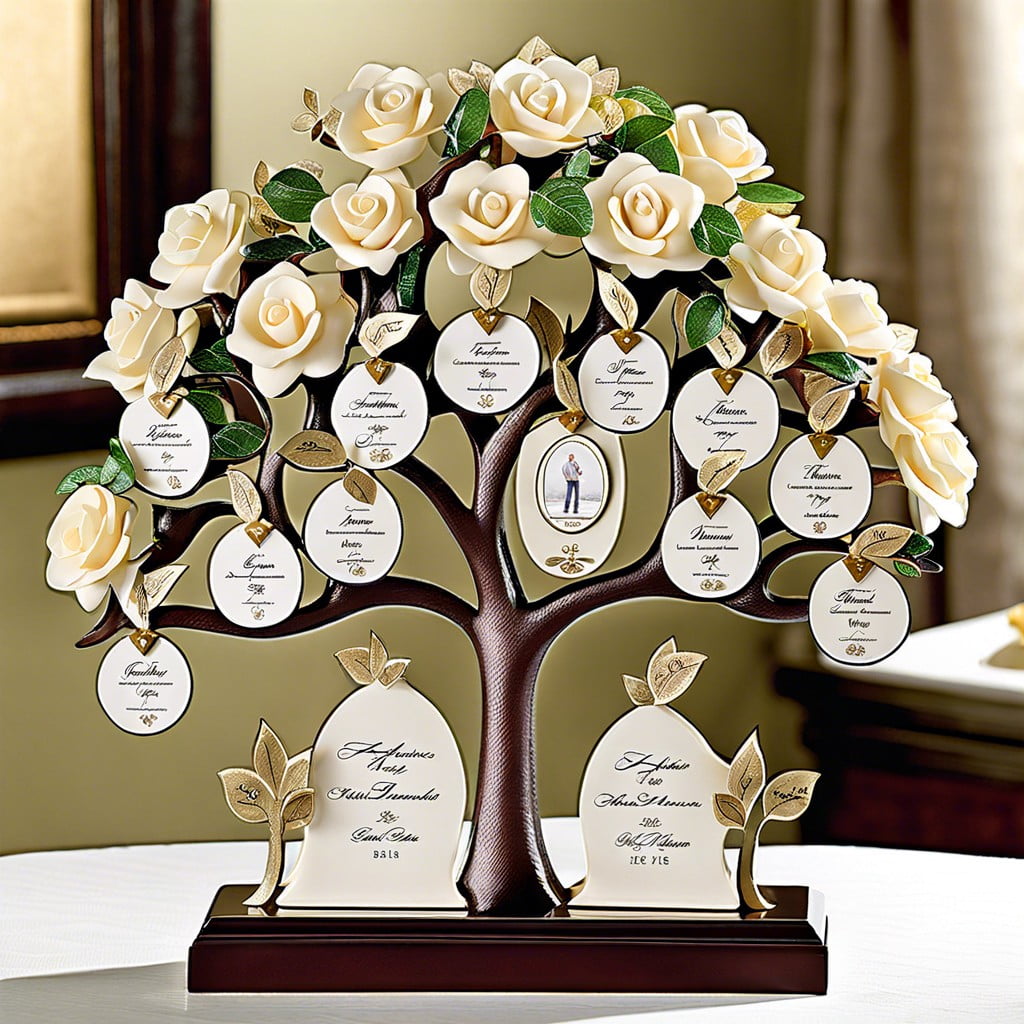 mini family tree centerpiece with names