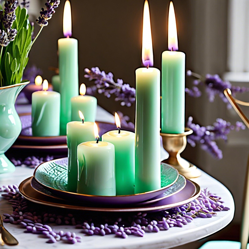 mint and lavender candles