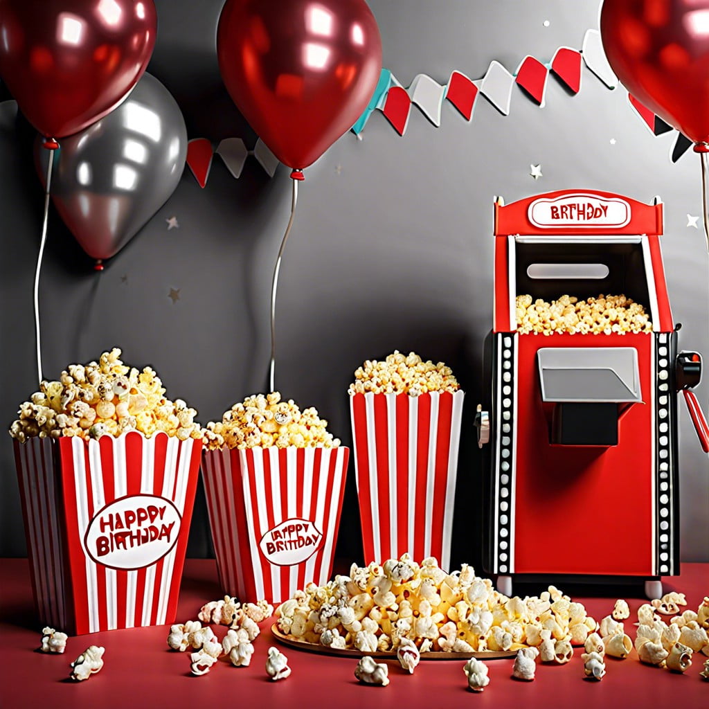 movie theater style setup with popcorn machines