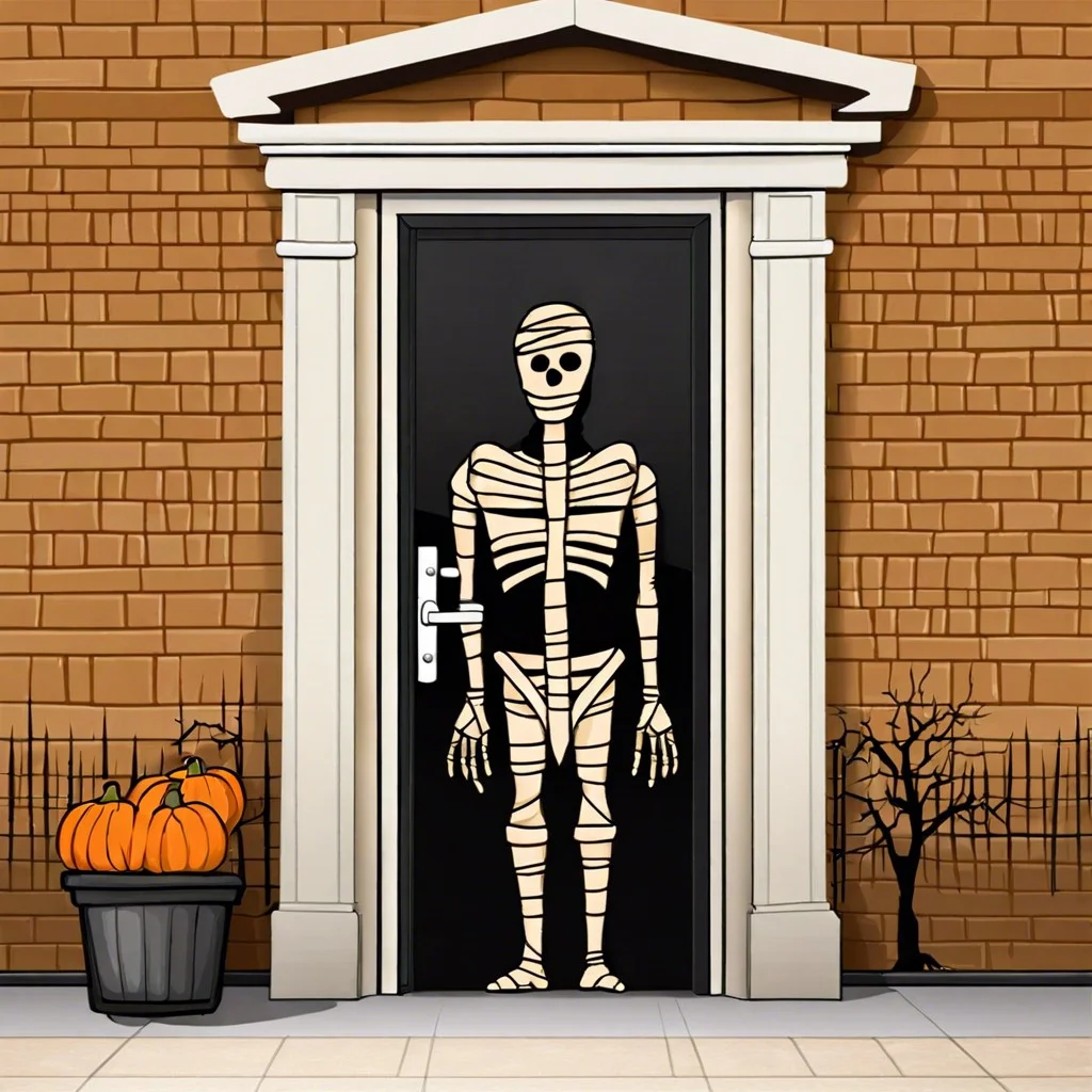 mummy wrapped door