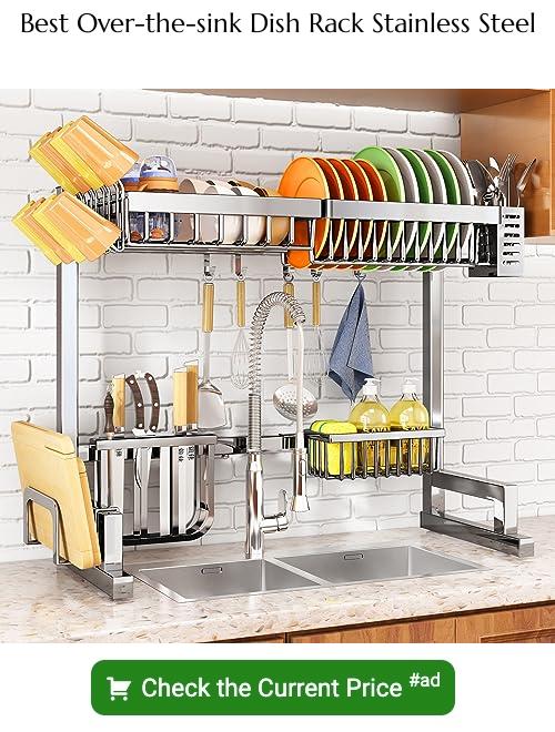 over-the-sink dish rack stainless steel