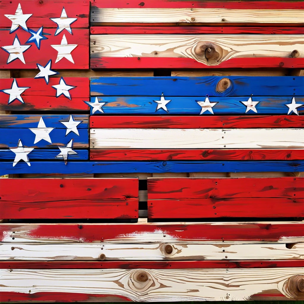 painted wooden pallet flag