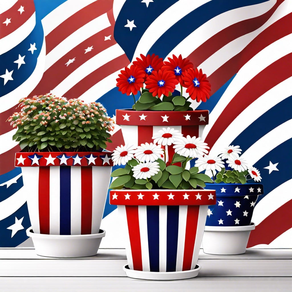 patriotic flower pots