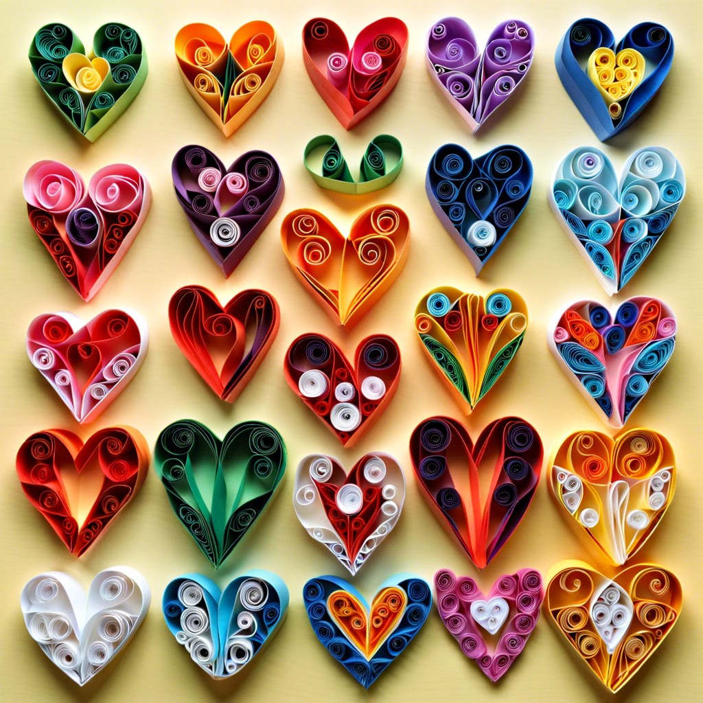 quilled paper hearts