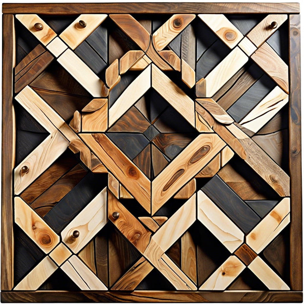reclaimed wood mosaic lattice