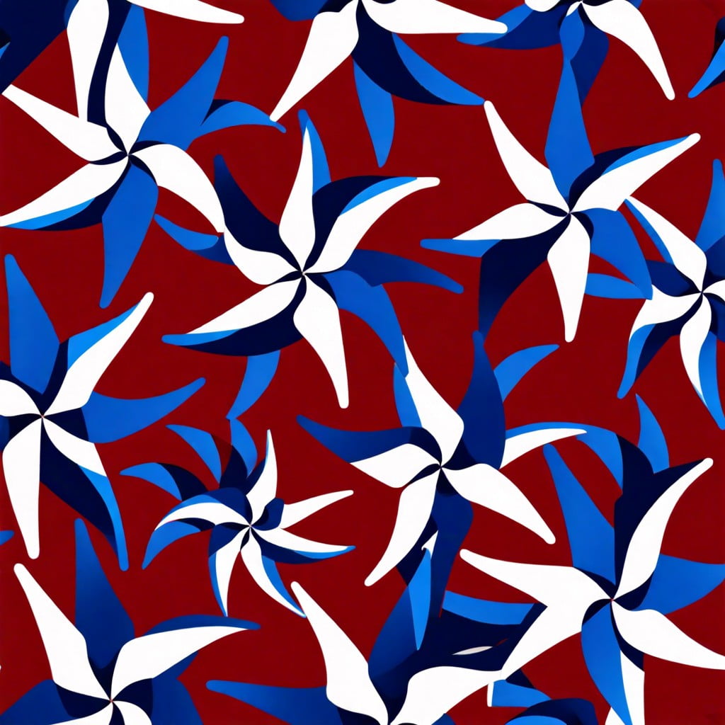 red white and blue pinwheels