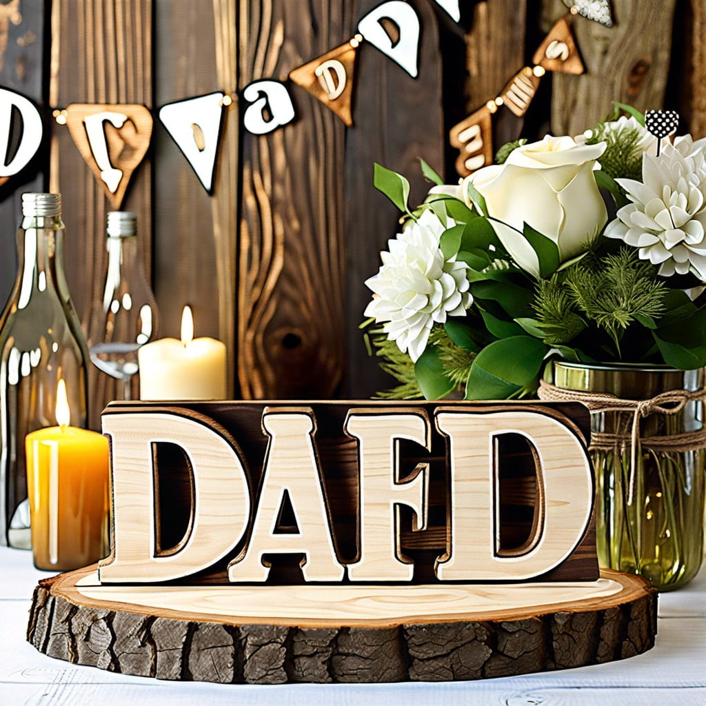 rustic wooden dad sign