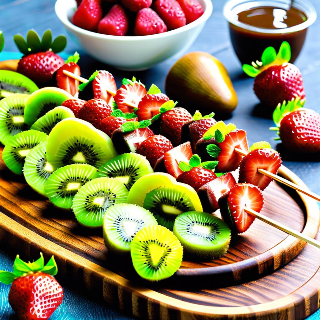 strawberry and kiwi skewers