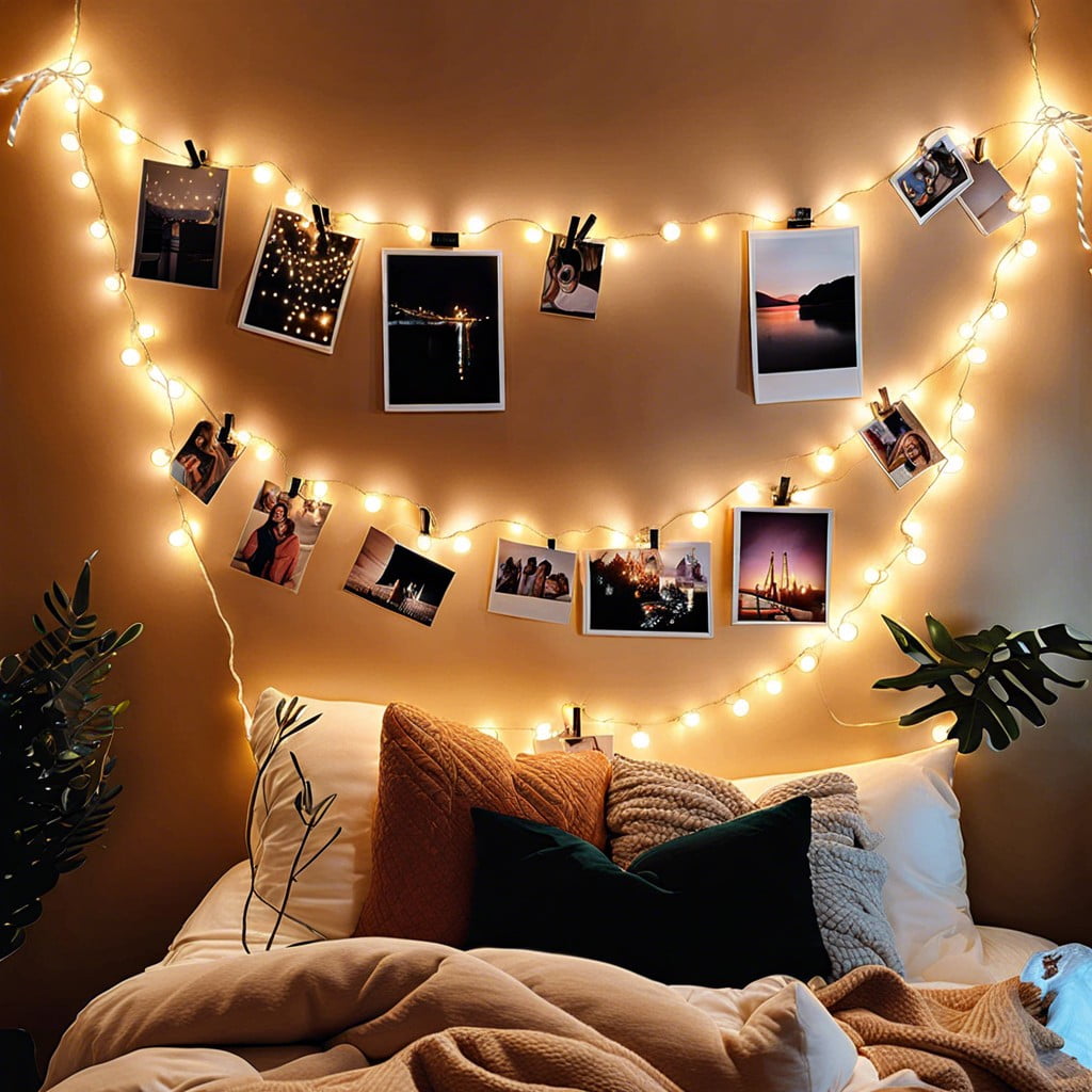string lights with photos
