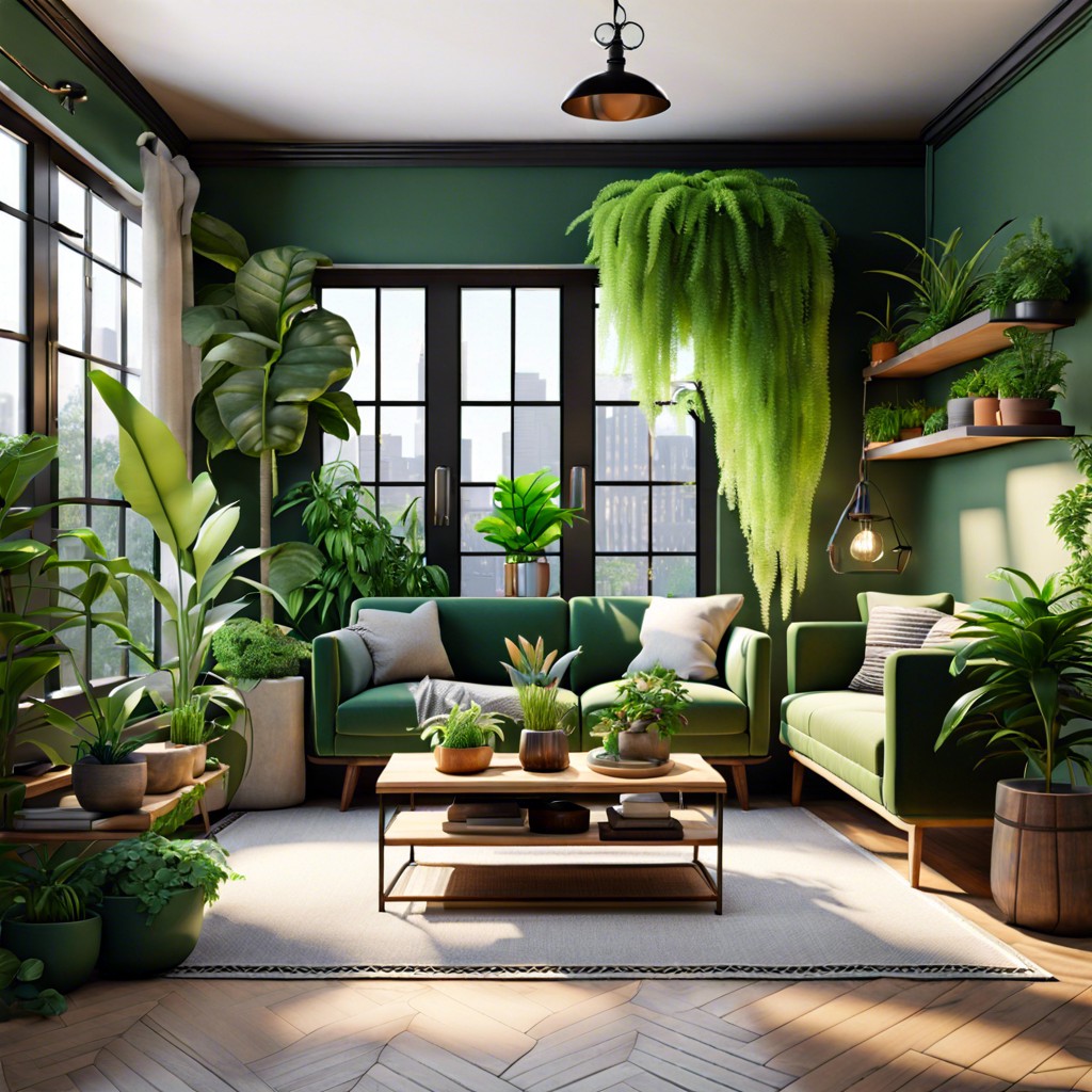 urban jungle with plants