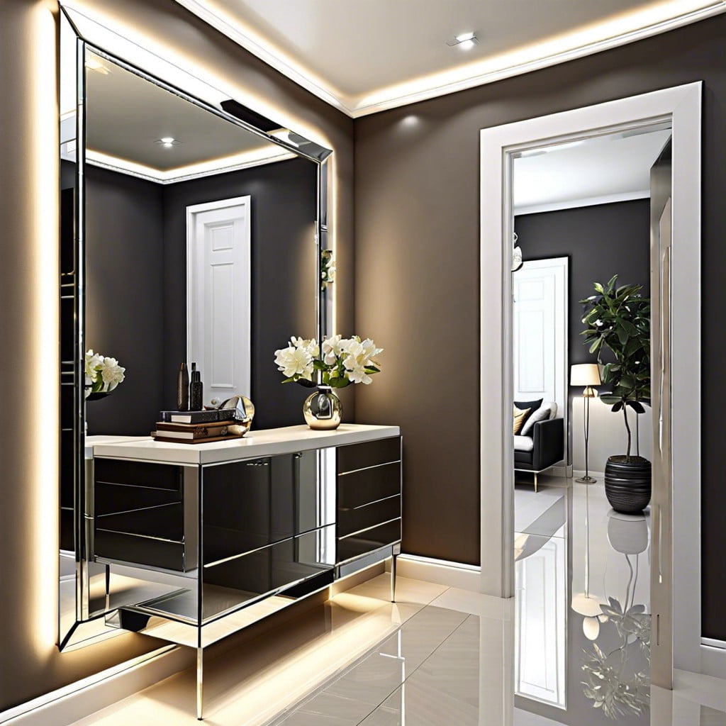 using decorative wall mirrors to create depth
