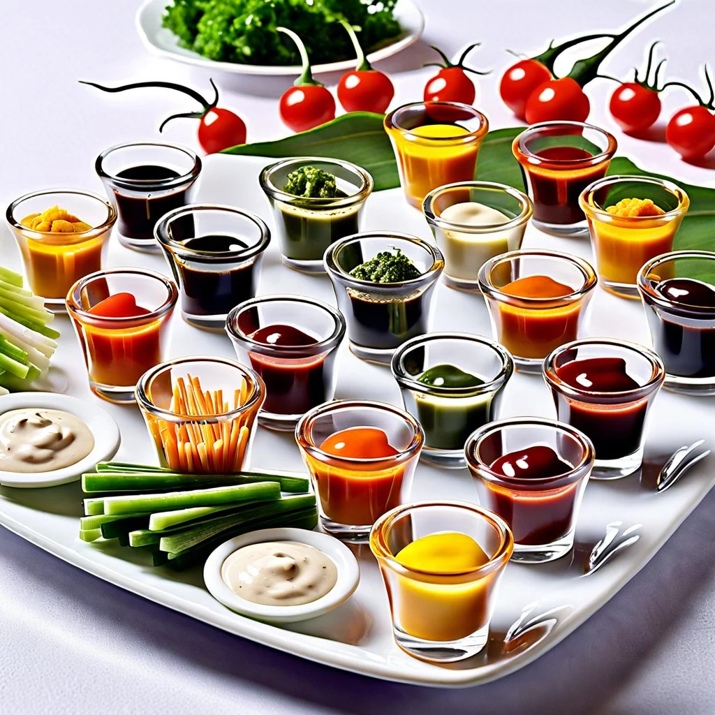 veggie and dip shots