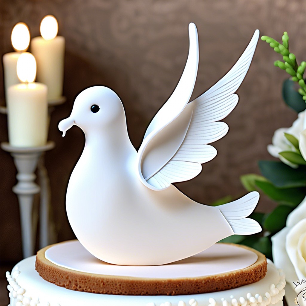 white dove cake toppers
