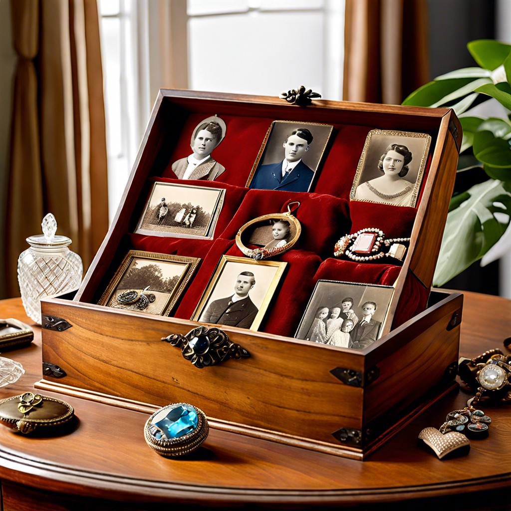 wooden boxes with family heirlooms