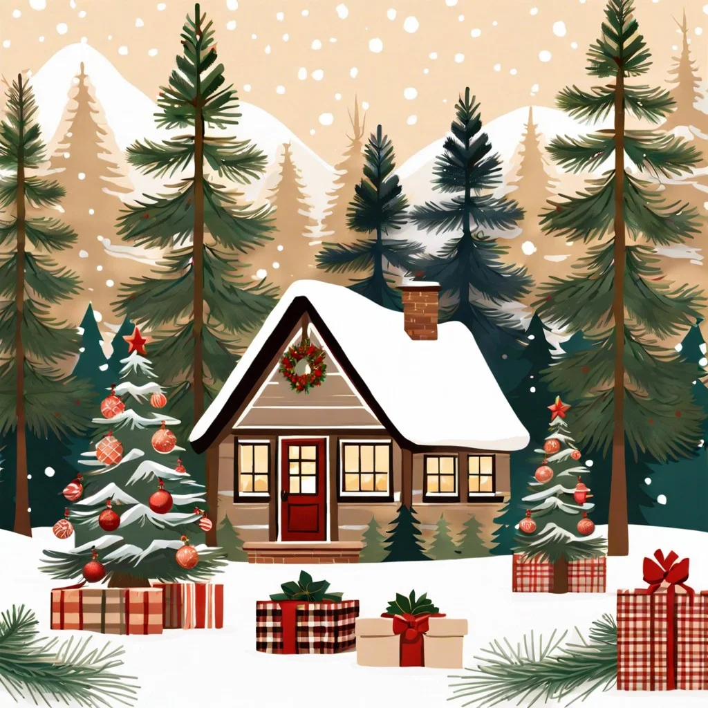 woodland christmas plaid amp pines