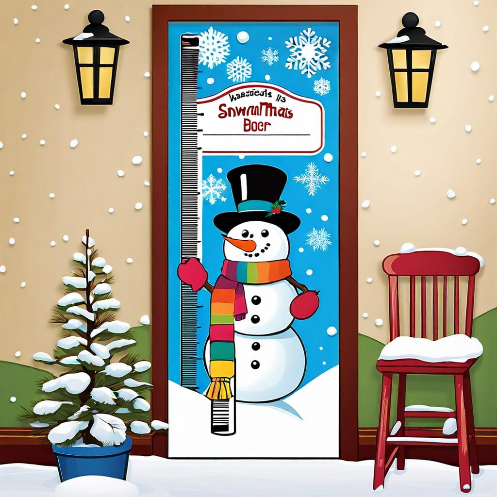 snowman measuring growth chart