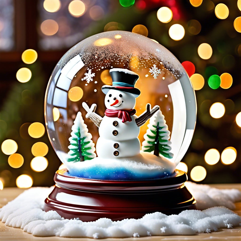 snowmen in a snow globe