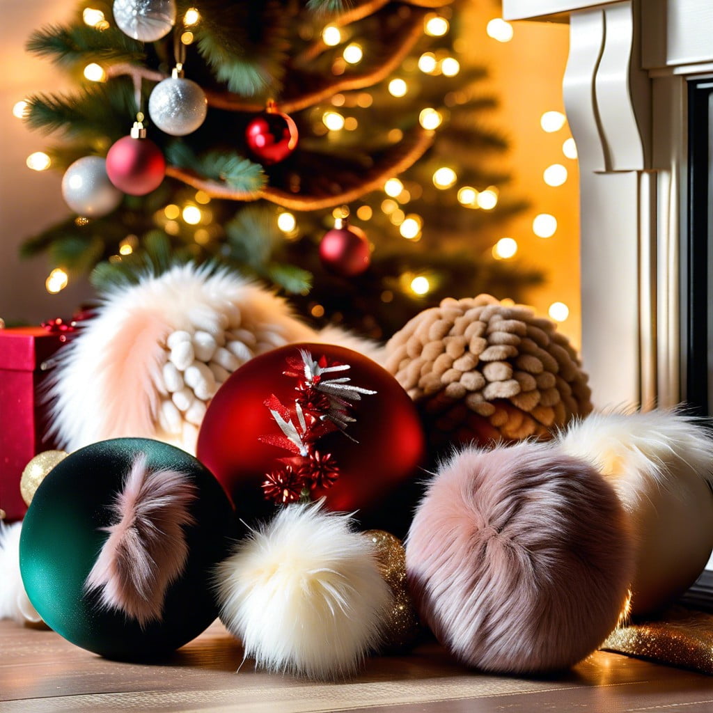 faux fur covered balls