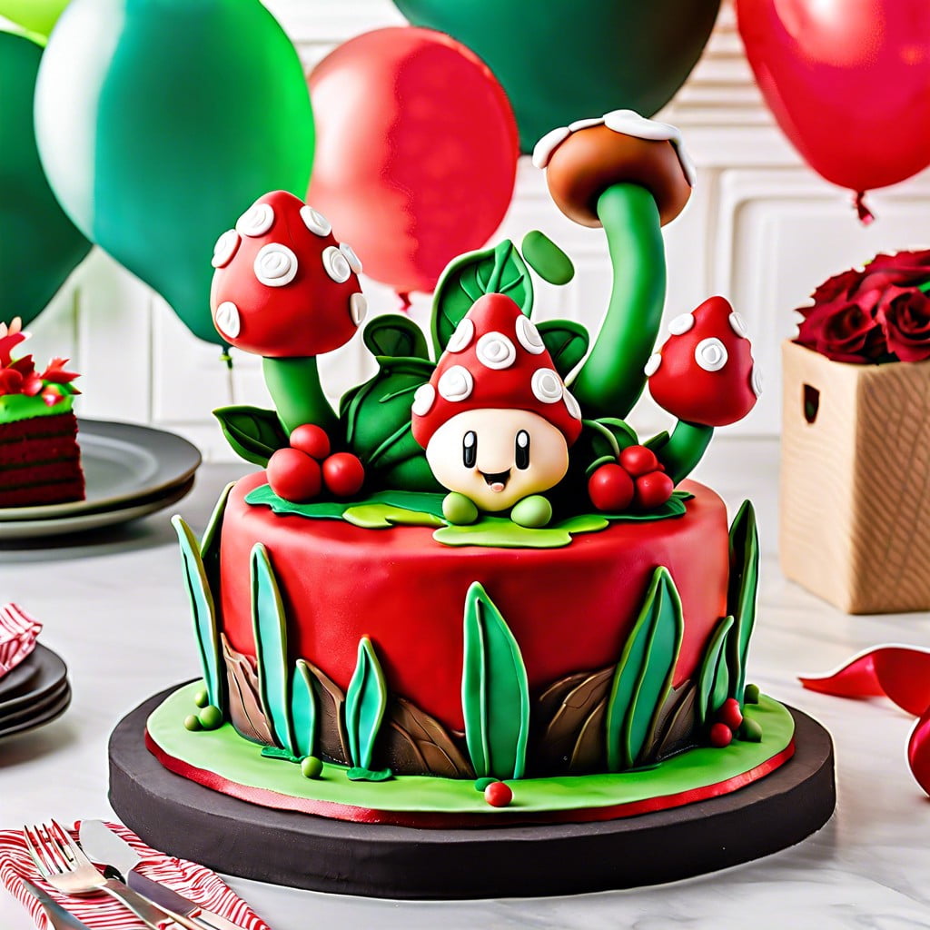 piranha plant cake topper