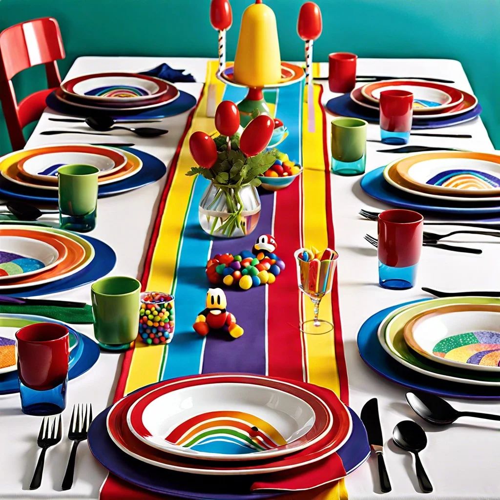 rainbow road table runner