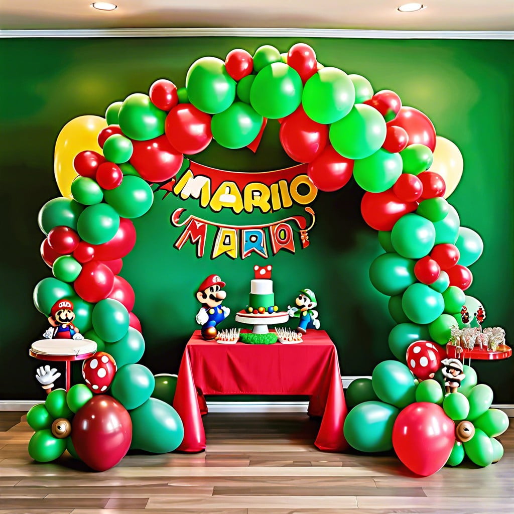 warp pipe balloon arch