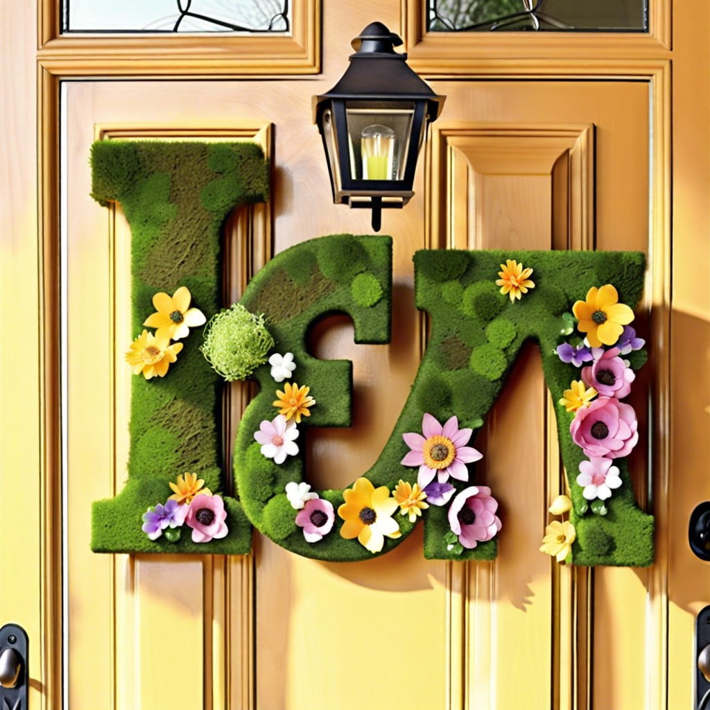 moss letters spelling spring