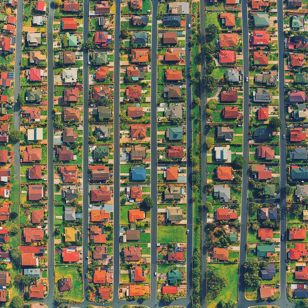 aerial view of a suburb