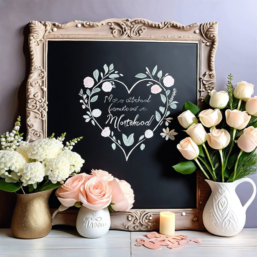 chalkboard message board with loving quotes