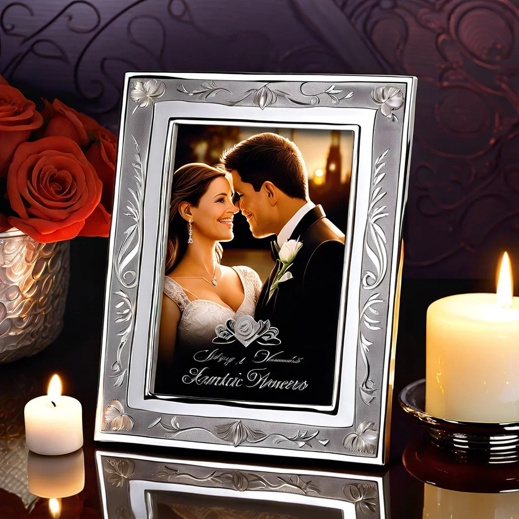 engraved silver picture frames