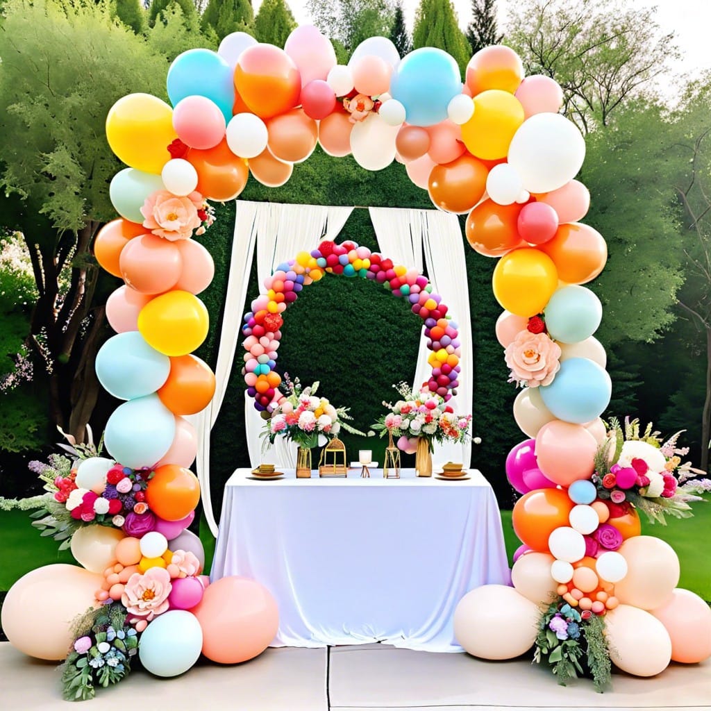 floral balloon arch entryway