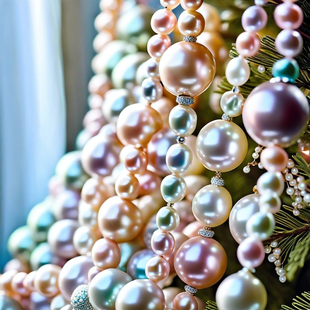 iridescent pearl strands