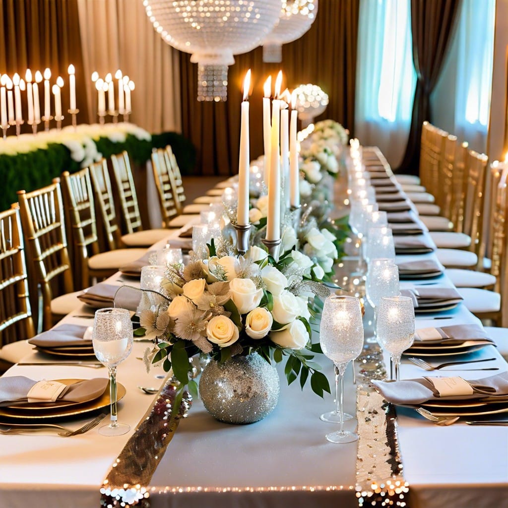 silver sequin table runners