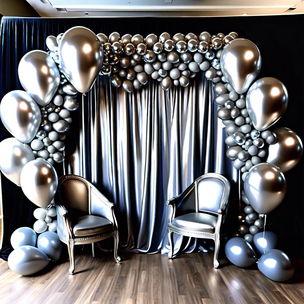 silver themed photo booth