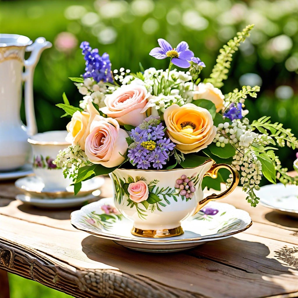 vintage teacup centerpieces