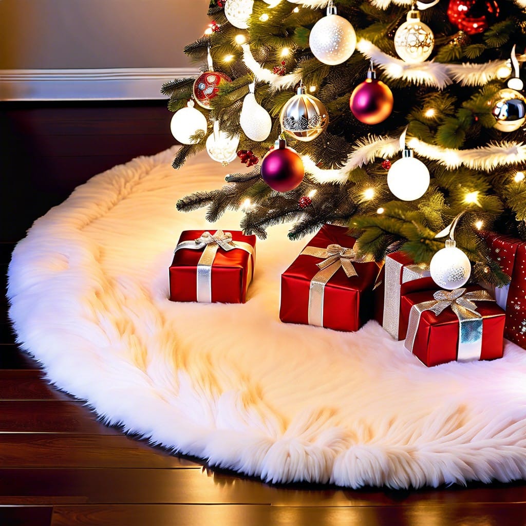 white fur tree skirt